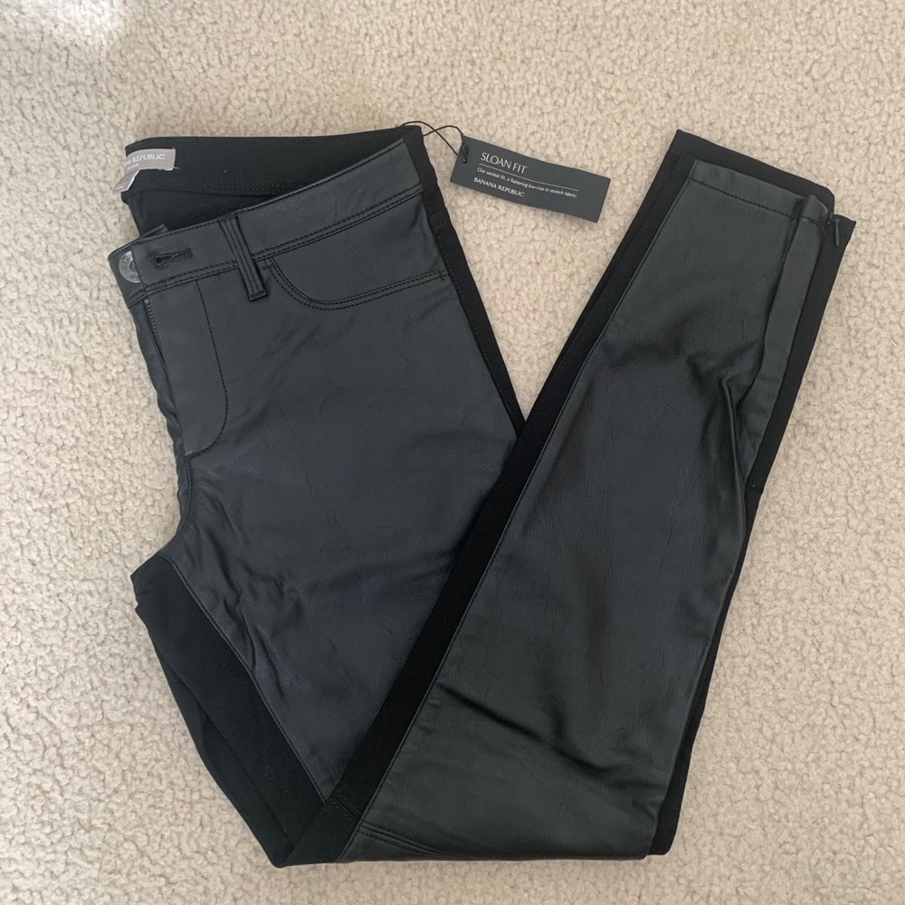 Skinny Fit Leather Jeans